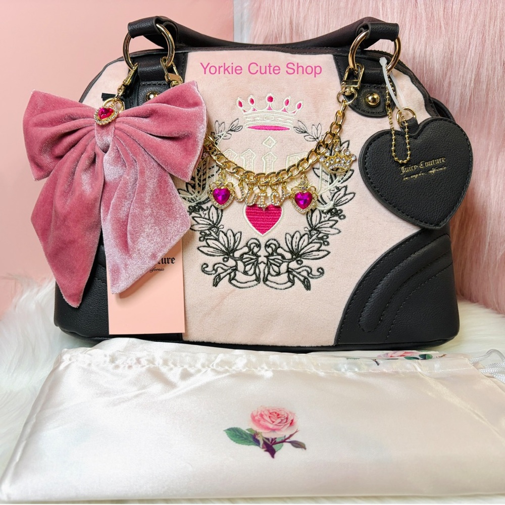❌SOLD❌Juicy Couture Pink Diamond Heritage Satchel/Bag, Accessories & Dustbag